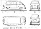 Fiat 600 Multipla dimensioner - click for større billede