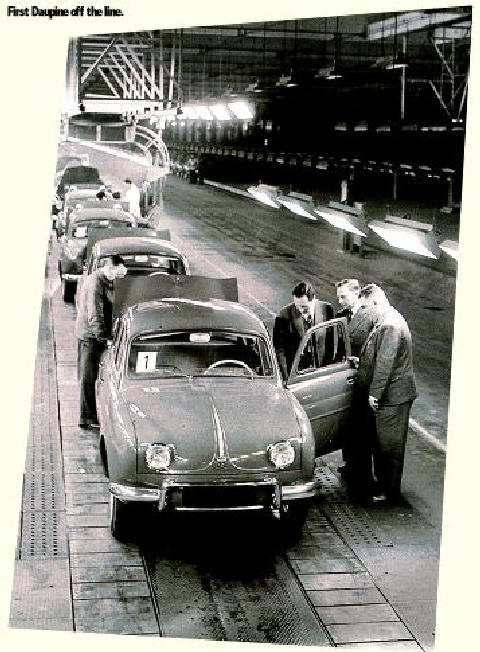 First Renault Dauphine off the Line (1956)